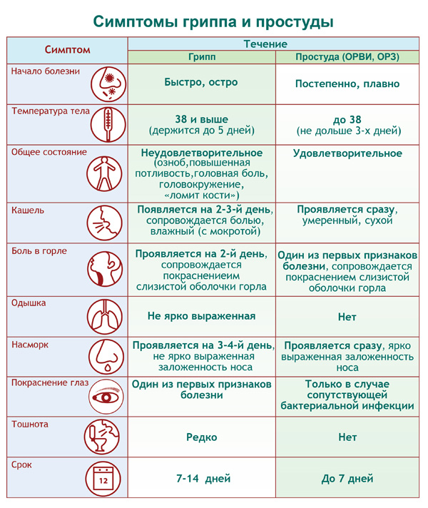 Памятка "Грипп и ОРЗ - симптомы заболеваний"